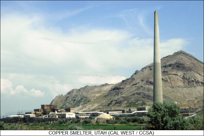copper smelter, Utah