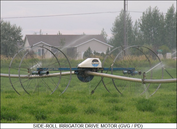 side-roll irrigator drive motor