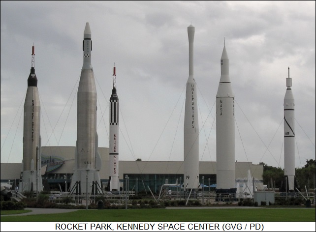 rocket park at Kennedy Space Center