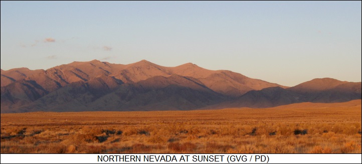 northern Nevada at sunset