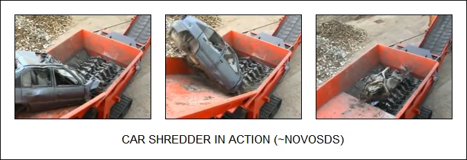 car shredder in action