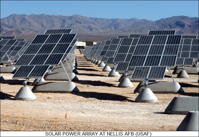 solar power array at Nellis AFB