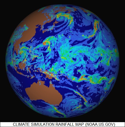 climate simulation rainfall map