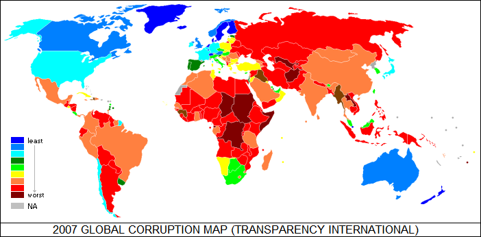 2007 global corruption map