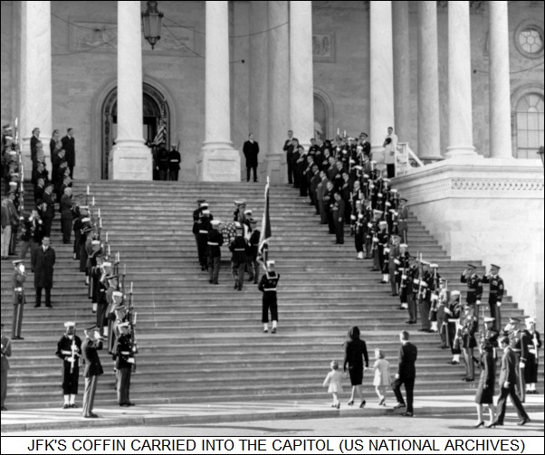 JFK's coffin carried into the Capitol building