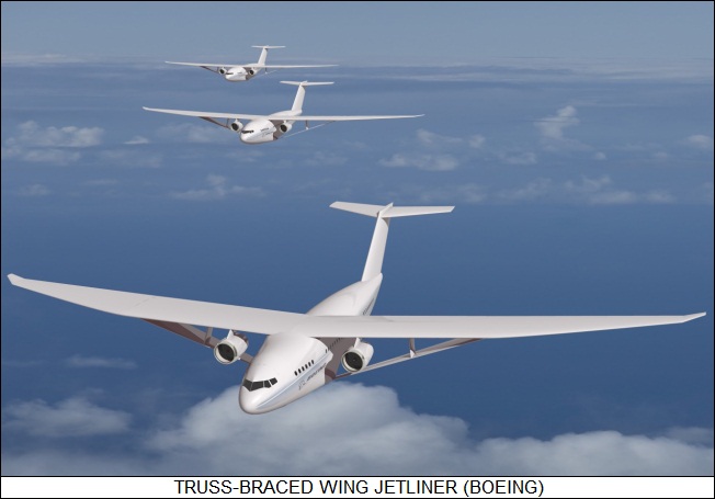 Boeing truss-braced wing jetliner concept