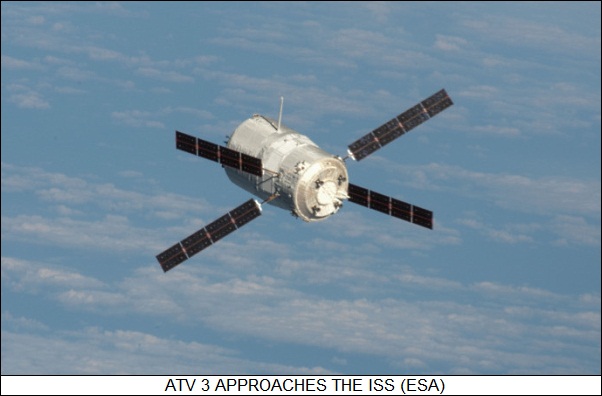 ATV 3 approaches the ISS