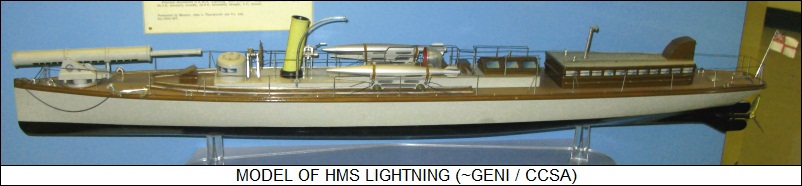 model of HMS LIGHTNING