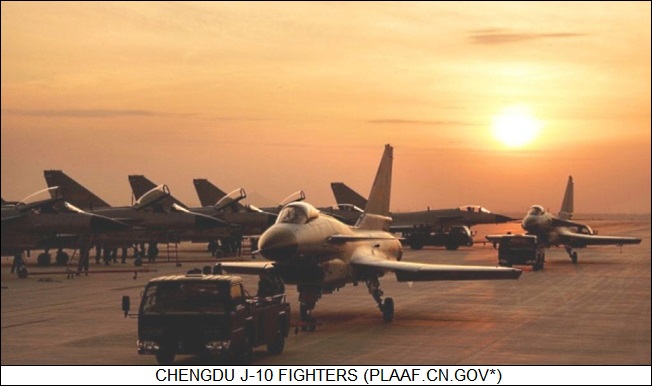 Chengdu J-10 fighters of the PLAAF