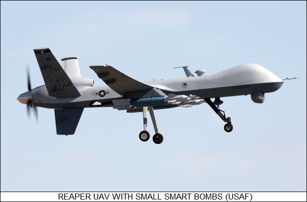 Reaper drone with smart bombs