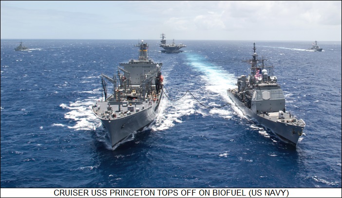 cruiser USS PRINCETON tops off on biofuel