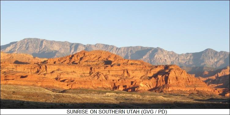 sunrise on southern Utah