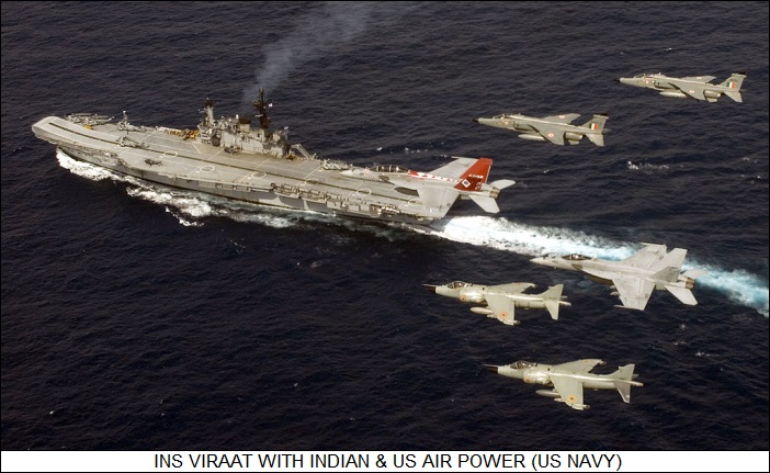 INS VIRAAT with Indian & US air power