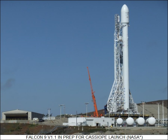 Falcon 9 v1.1 in preparation for Cassiope launch