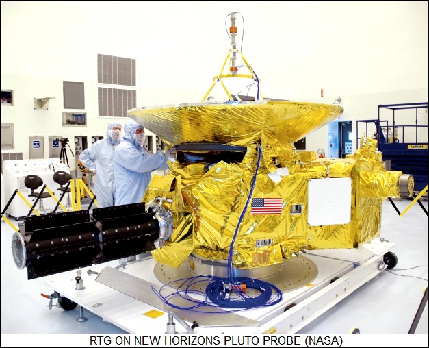 RTG on New Horizons Pluto probe