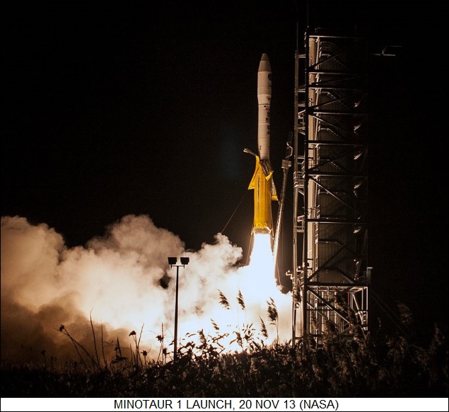 Minotaur 1 launch from Wallops Island, 20 nov 13