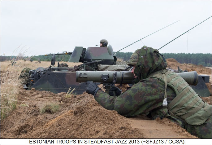 Estonian troops on STEADFAST JAZZ 2013