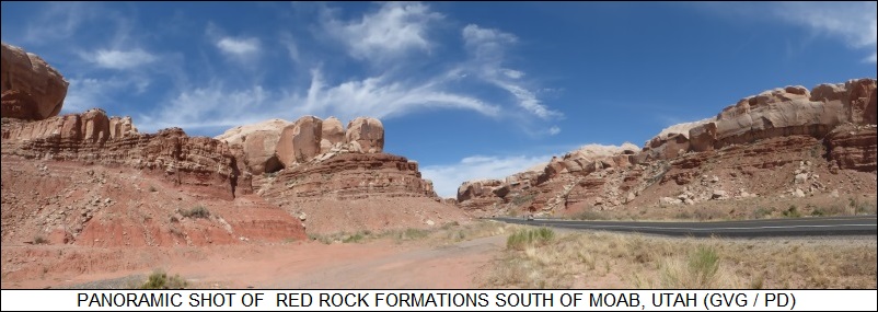 red rock formations south of Moab