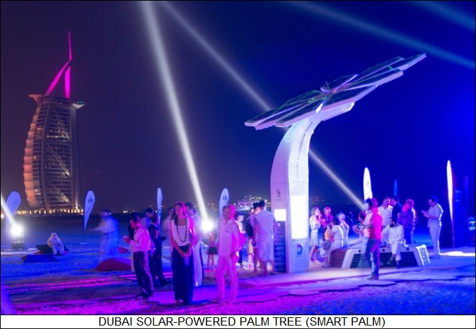 Dubai solar powered palm tree