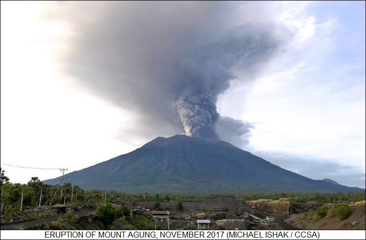 eruption of Mount Agung, November 2017
