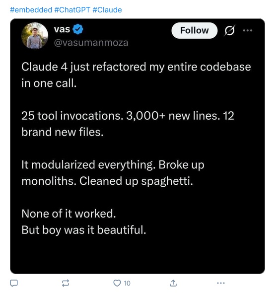 AI doesn't do software well