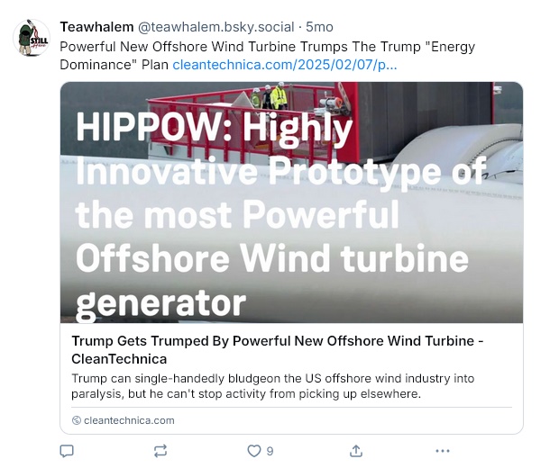Trump can't stop wind power
