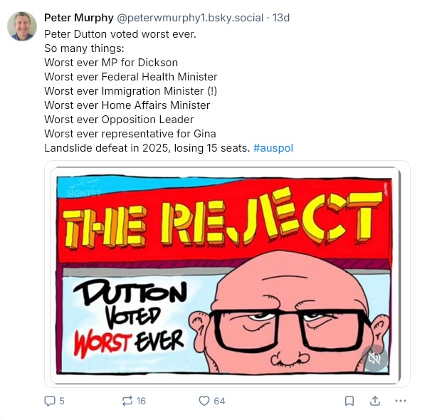 Peter Dutton the reject